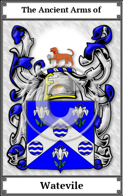Watevile Family Crest Download (JPG) Book Plated - 600 DPI