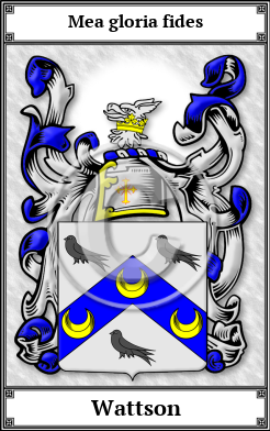 Wattson Family Crest Download (JPG)  Book Plated - 150 DPI