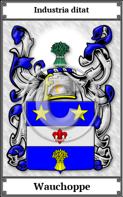 Wauchoppe Family Crest Download (JPG) Book Plated - 600 DPI