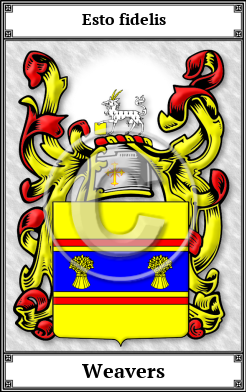 Weavers Family Crest Download (JPG)  Book Plated - 150 DPI