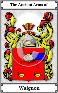 Waignon Family Crest Download (JPG) Book Plated - 600 DPI
