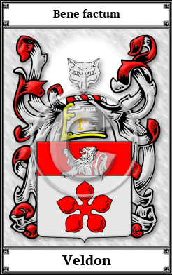 Veldon Family Crest Download (JPG) Book Plated - 600 DPI