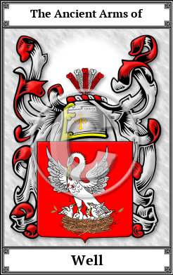 Well Family Crest Download (JPG)  Book Plated - 150 DPI