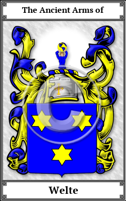 Welte Family Crest Download (JPG)  Book Plated - 150 DPI