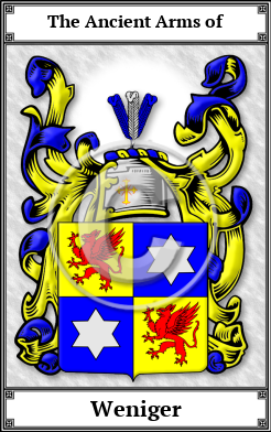 Weniger Family Crest Download (JPG)  Book Plated - 150 DPI