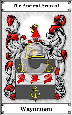 Wayneman Family Crest Download (JPG)  Book Plated - 150 DPI