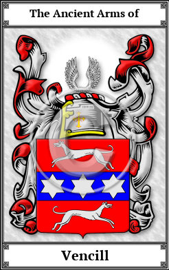 Vencill Family Crest Download (JPG)  Book Plated - 150 DPI