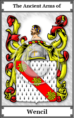 Wencil Family Crest Download (JPG)  Book Plated - 150 DPI