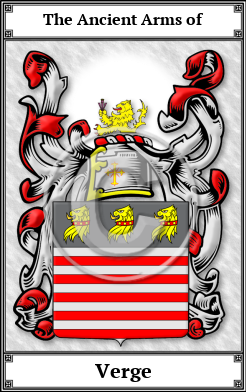 Verge Family Crest Download (JPG)  Book Plated - 150 DPI