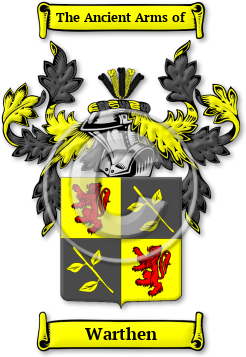 Warthen Family Crest Download (jpg) Legacy Series - 150 DPI