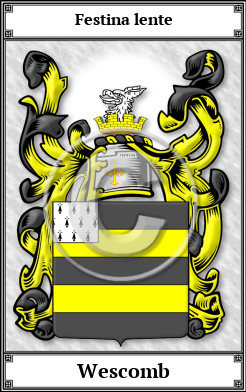 Wescomb Family Crest Download (JPG)  Book Plated - 150 DPI