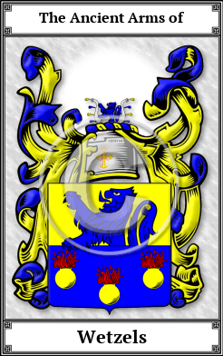 Wetzels Family Crest Download (JPG)  Book Plated - 150 DPI