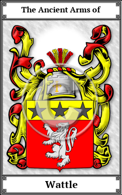 Wattle Family Crest Download (JPG) Book Plated - 600 DPI