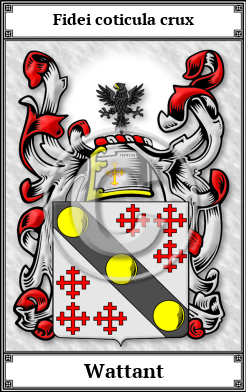 Wattant Family Crest Download (JPG)  Book Plated - 150 DPI