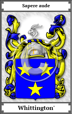 Whittington' Family Crest Download (JPG)  Book Plated - 150 DPI