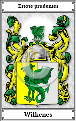 Wilkenes Family Crest Download (JPG)  Book Plated - 150 DPI