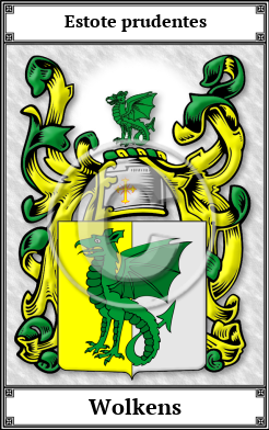 Wolkens Family Crest Download (JPG)  Book Plated - 150 DPI