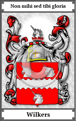 Wilkers Family Crest Download (JPG) Book Plated - 600 DPI