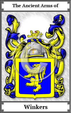 Winkers Family Crest Download (JPG)  Book Plated - 150 DPI