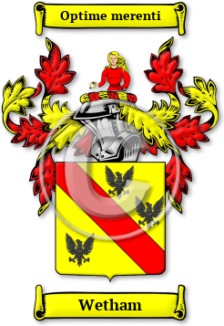 Wetham Family Crest Download (JPG) Legacy Series - 600 DPI