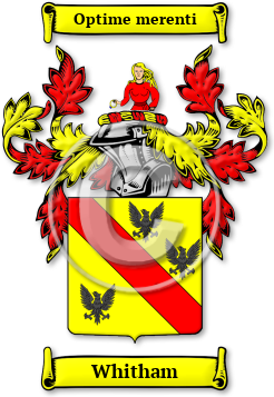 Whitham Family Crest Download (jpg) Legacy Series - 150 DPI