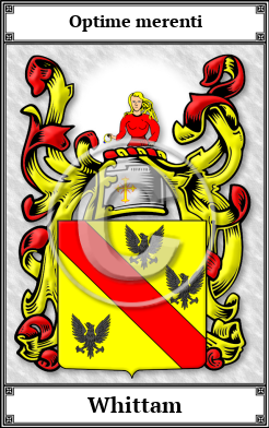 Whittam Family Crest Download (JPG) Book Plated - 600 DPI