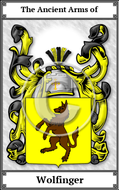 Wolfinger Family Crest Download (JPG)  Book Plated - 150 DPI