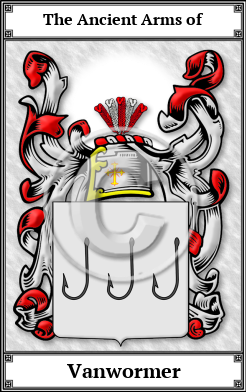Vanwormer Family Crest Download (JPG)  Book Plated - 150 DPI