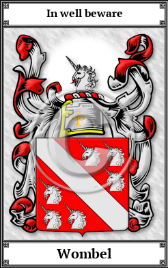 Wombel Family Crest Download (JPG) Book Plated - 600 DPI