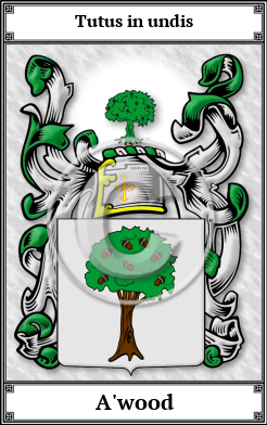 A'wood Family Crest Download (JPG)  Book Plated - 150 DPI