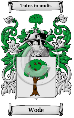 Wode Family Crest/Coat of Arms