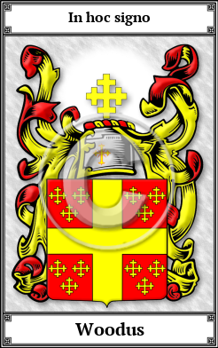 Woodus Family Crest Download (JPG)  Book Plated - 150 DPI