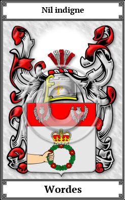 Wordes Family Crest Download (JPG)  Book Plated - 150 DPI