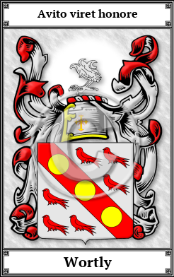 Wortly Family Crest Download (JPG)  Book Plated - 150 DPI