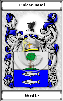 Wolfe Family Crest Download (JPG)  Book Plated - 150 DPI