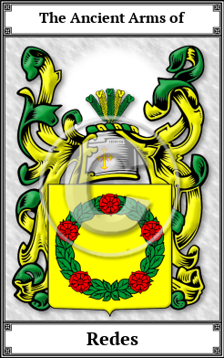 Redes Family Crest Download (JPG)  Book Plated - 150 DPI