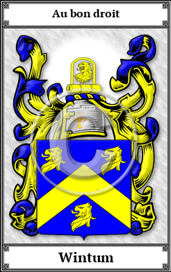 Wintum Family Crest Download (JPG) Book Plated - 600 DPI