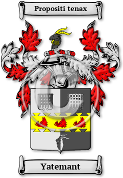 Yatemant Family Crest Download (jpg) Legacy Series - 150 DPI