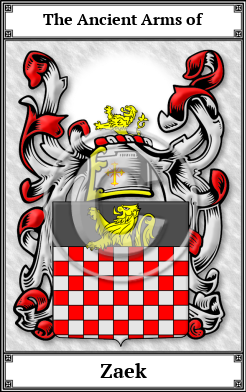 Zaek Family Crest Download (JPG) Book Plated - 600 DPI