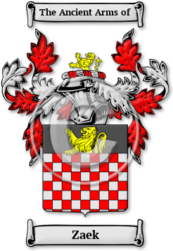 Zaek Family Crest Download (JPG) Legacy Series - 600 DPI