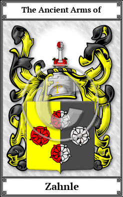 Zahnle Family Crest Download (JPG) Book Plated - 600 DPI