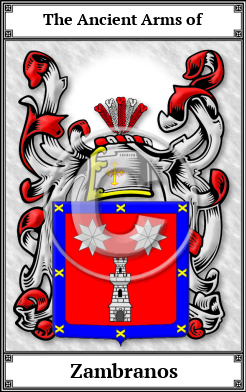 Zambranos Family Crest Download (JPG) Book Plated - 600 DPI