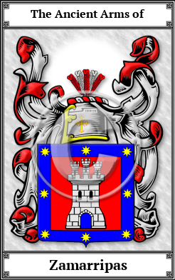 Zamarripas Family Crest Download (JPG)  Book Plated - 150 DPI