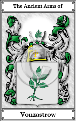 Vonzastrow Family Crest Download (JPG)  Book Plated - 150 DPI
