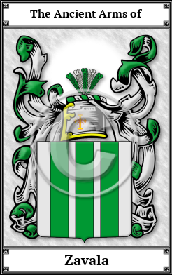 Zavala Family Crest Download (JPG)  Book Plated - 150 DPI