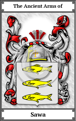 Sawa Family Crest Download (JPG)  Book Plated - 150 DPI