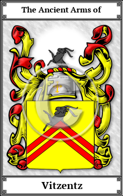 Vitzentz Family Crest Download (JPG)  Book Plated - 150 DPI