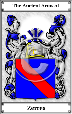 Zerres Family Crest Download (JPG)  Book Plated - 150 DPI