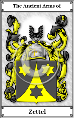 Zettel Family Crest Download (JPG)  Book Plated - 150 DPI