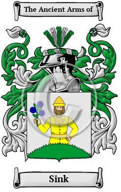 Sink Family Crest Download (JPG) Heritage Series - 600 DPI